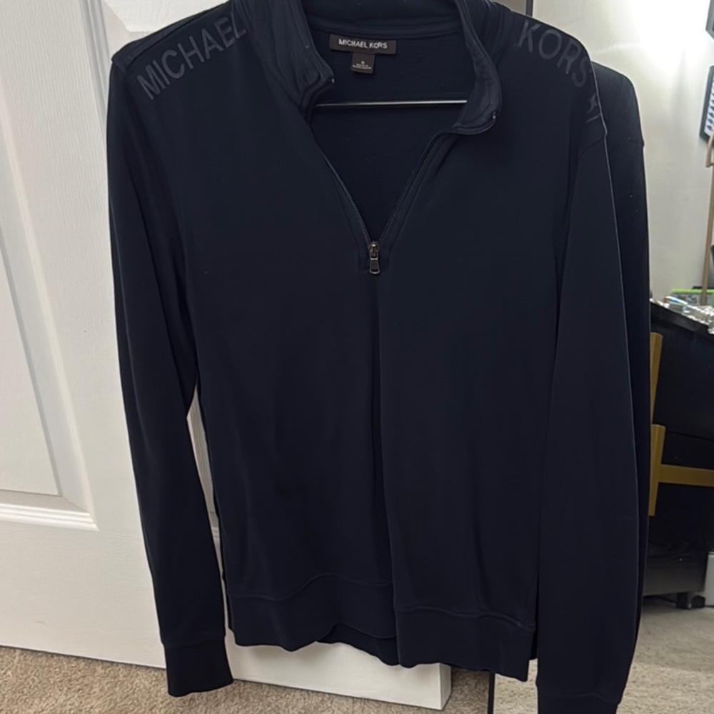Michael Kors Navy Zip-Up Sweater